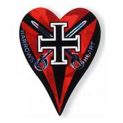 Harrows Heart Red Black Cross