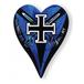 Heart Blue Black Cross