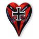 Heart Red Black Cross