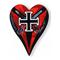 Heart Red Black Cross