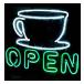 Neonskylt Coffee Open