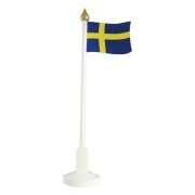 Sverige Bordsflagga Trä