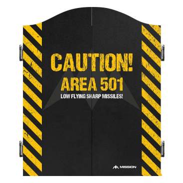  Mission Dartskåp Area 501 Caution