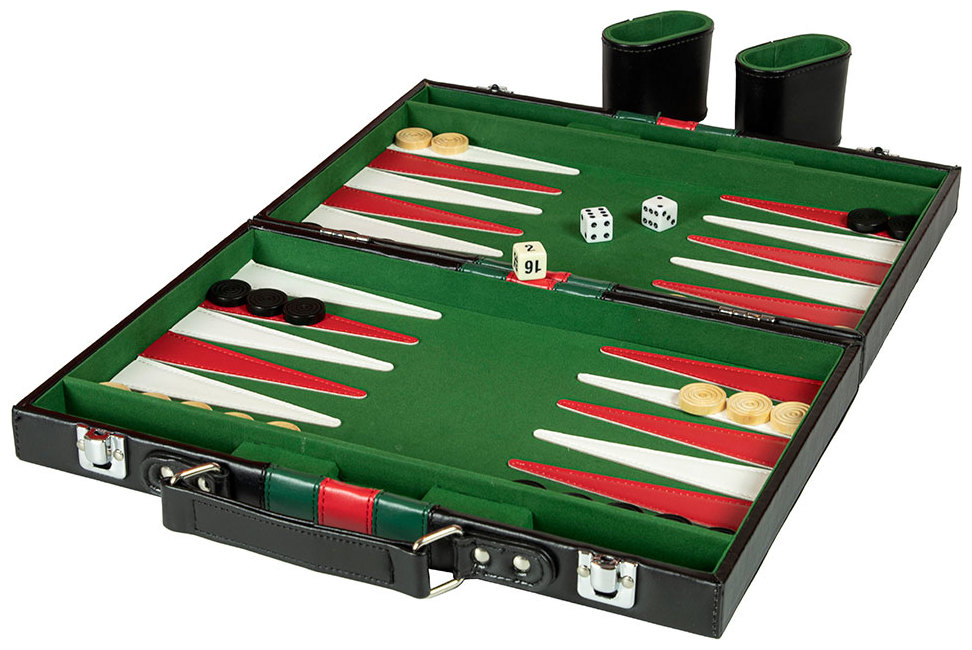 Licensierad Produkt Backgammon Läderväska Engelsk