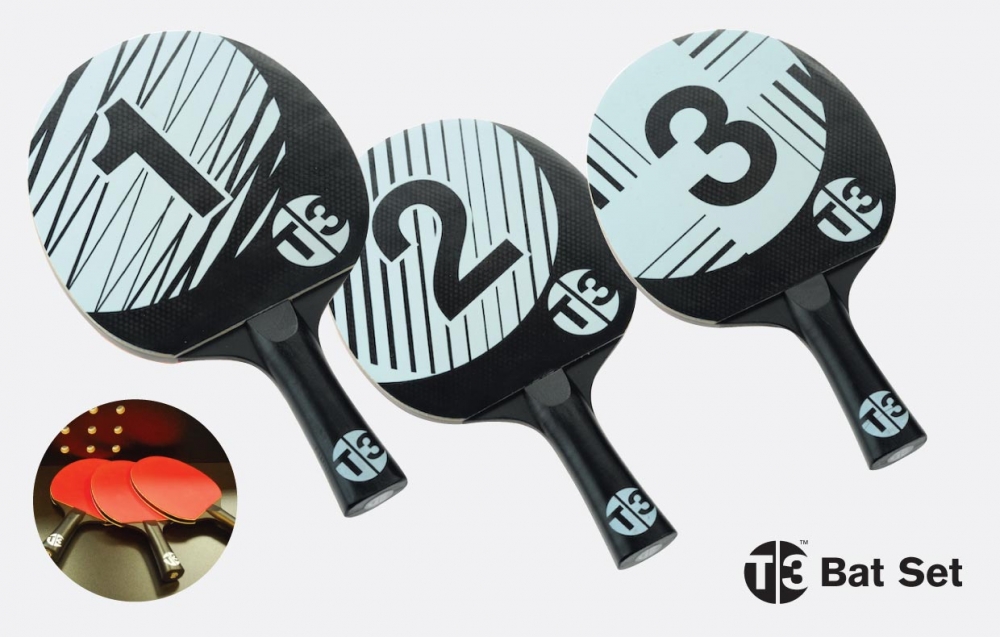Bordtennisracket T3 Pingis T3B Racketset 3-pack