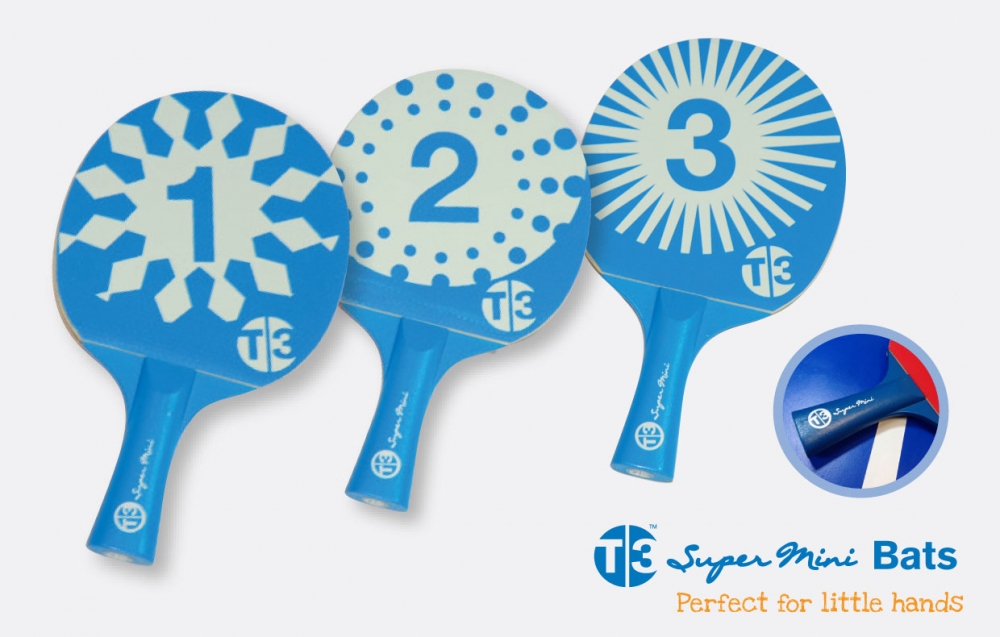 Bordtennisracket T3 Pingis T3B Racketset 3-pack Mini