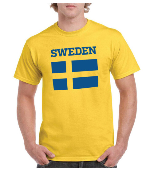 Sverige T-shirt Flag Gul XL